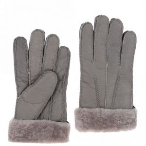 Ladies Suede Sheepskin Gloves – grey l/xl