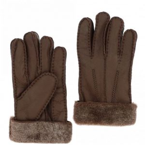 Ladies Suede Sheepskin Gloves – brown s/m