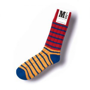 Breton Striped Rib Sock – Red/Yellow