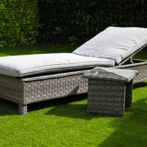 MARIGOLD LOUNGER WITH SIDE TABLE – DARK GREY
