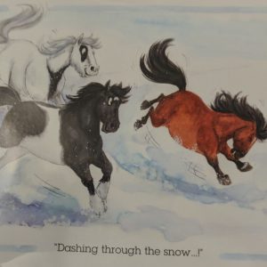 Christmas Card.  Dashing Through the Snow.